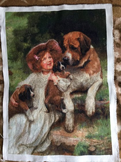 Этап процесса «Девочка с собакой»