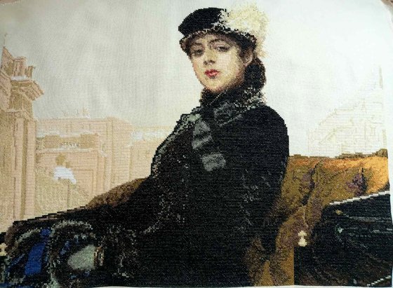 Этап процесса «По мотивам картины И.Крамского "Неизвестная"»