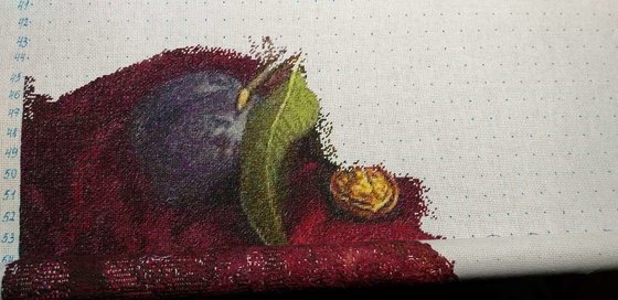 Этап процесса «Инжир и виноград (7 слоников)»