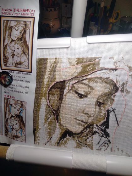 Этап процесса «Мадонна с младенцем.»