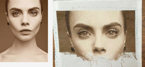 Этап процесса «Портрет фотомодели Кары Делевинь 24/04/21»