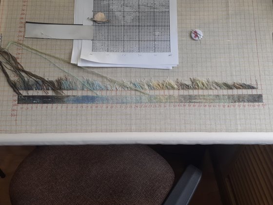 Этап процесса «Баржи на канале в Брюгге»