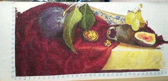 Этап процесса «Инжир и виноград (7 слоников)»