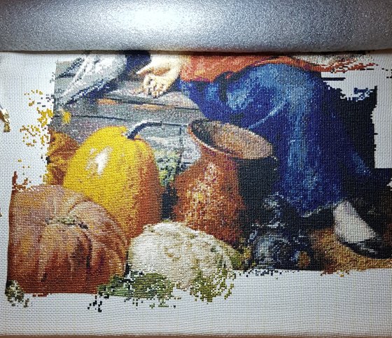 Этап процесса «"Крестьянка на крыльце"»