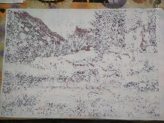 Этап процесса «Лошади, горы»