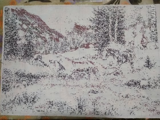 Этап процесса «Лошади, горы»