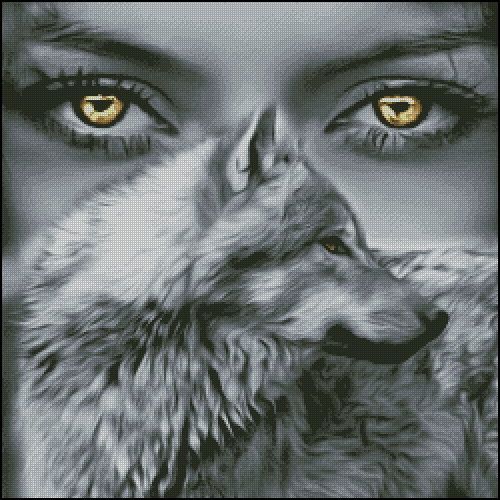 Этап процесса «Взгляд волчицы. Химера»