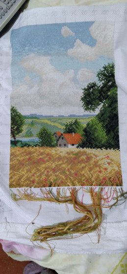 Этап процесса «Летний пейзаж»