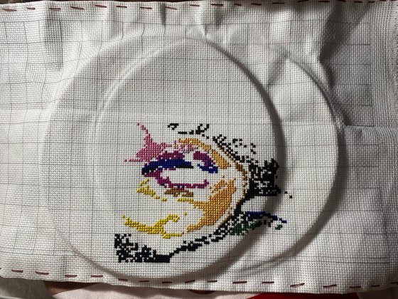 Этап процесса «Девушка в краске»