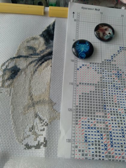 Этап процесса «Девочка со щенком. Фирма Палитра.»