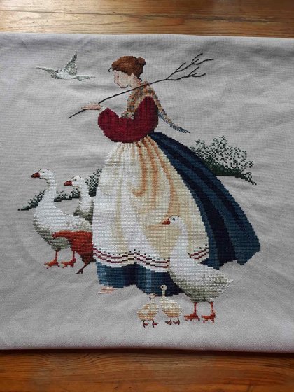 Этап процесса «Девочка с гусями»