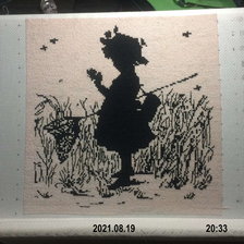 Процесс «Девочка с сачком. Монохром»