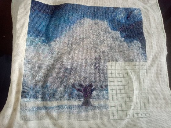 Этап процесса «Дерево зимой»