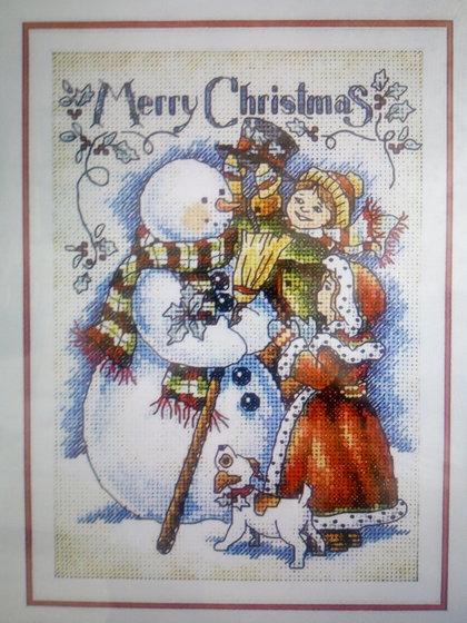 Этап процесса «Старая Новогодняя открытка»