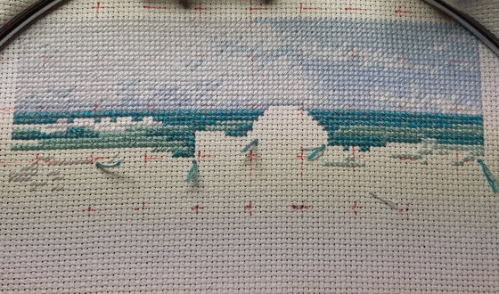 Этап процесса «Dimensions. Girl at the Beach»