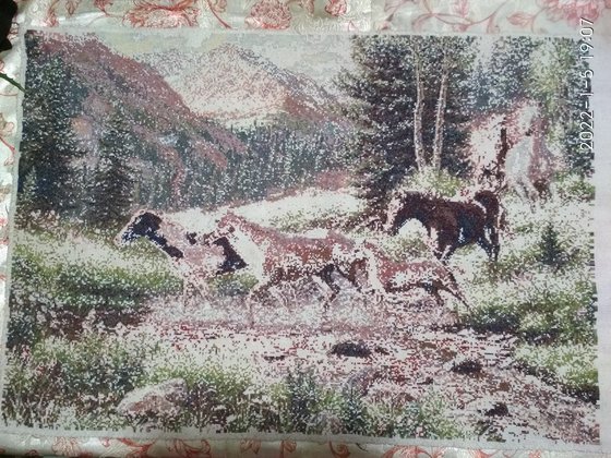 Этап процесса «Лошади, горы»