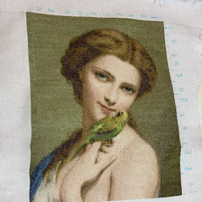 Процесс «Девушка с попугаем(фрагмент)»