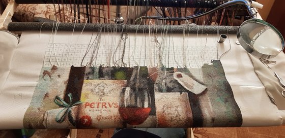 Этап процесса «Натюрморт с вином»