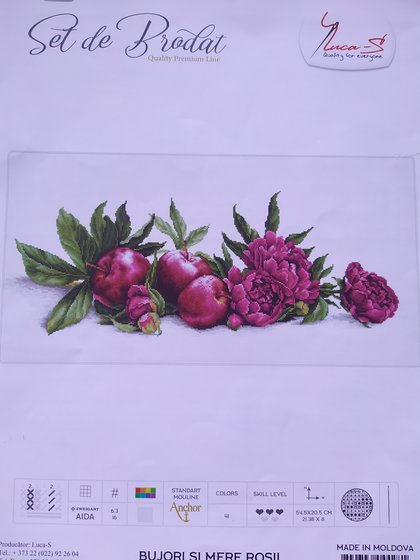 Этап процесса «Пионы и красные яблоки»