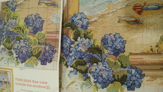 Этап процесса «Вид моря из окна»