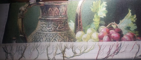 Этап процесса «Натюрморт с хурмой.»