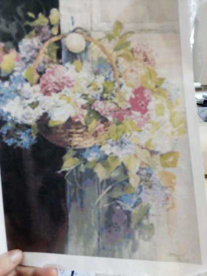 Этап процесса «Корзина с цветами на дверной ручке»