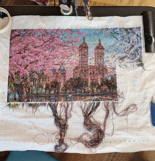 Этап процесса «Весна в Нью-Йорке, по картине Роберта Коула»