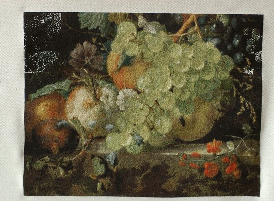 Этап процесса «Вышивка по схеме Crosti.Ru с натюрморта Яна ван Хейсума»