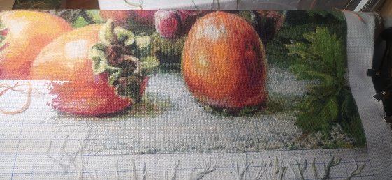 Этап процесса «Натюрморт с хурмой.»