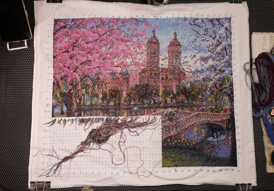 Этап процесса «Весна в Нью-Йорке, по картине Роберта Коула»