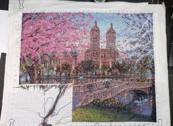 Этап процесса «Весна в Нью-Йорке, по картине Роберта Коула»