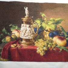 Процесс «7 слоников 510, "Натюрморт фрукты и кружка из слоновой кости"»