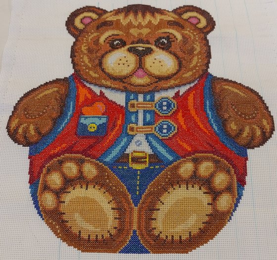 Этап процесса «Подушка медвежонок»