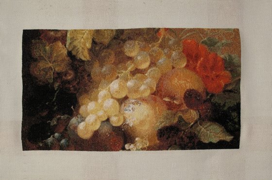 Этап процесса «По мотивам Натюрморта с байзеновыми ягодами Яна ван дер Ваардена»