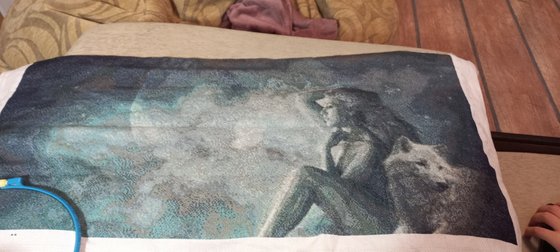 Этап процесса «Девушка и волк»