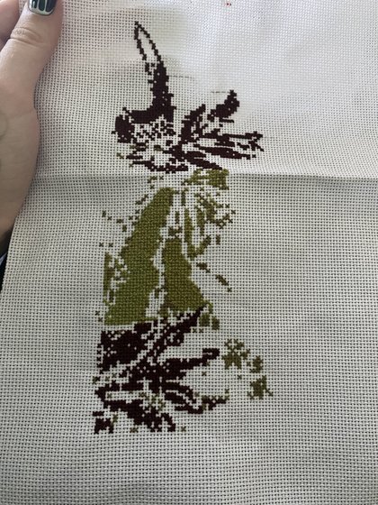 Этап процесса «Буйвол среди груш»