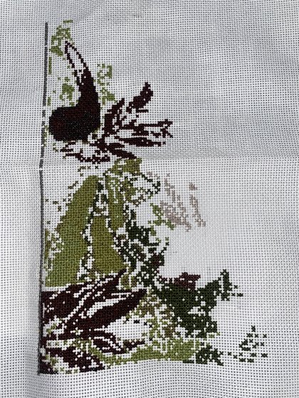 Этап процесса «Буйвол среди груш»