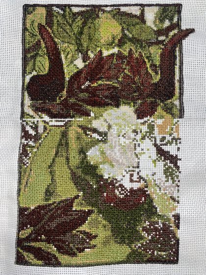 Этап процесса «Буйвол среди груш»