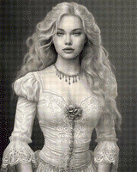 Этап процесса «Девушка в белом»