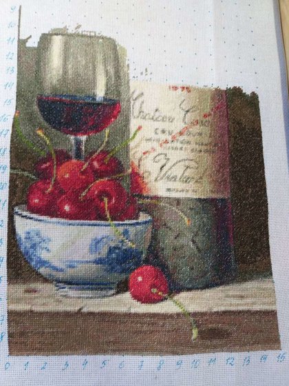 Этап процесса «Bonny Art 0004-РВ Красное вино и черешня»