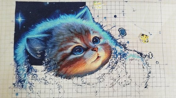 Этап процесса «Котёнок с фонариком»