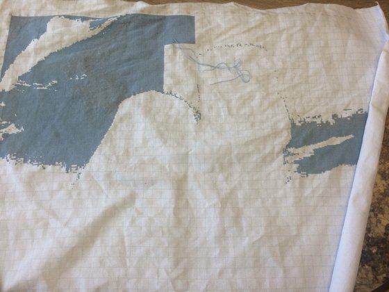 Этап процесса «Вышивка монумента "Мы - наши горы"»