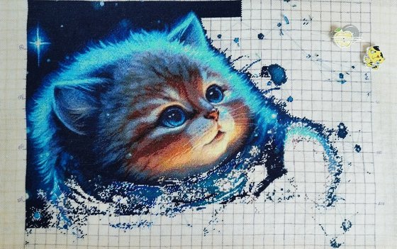 Этап процесса «Котёнок с фонариком»