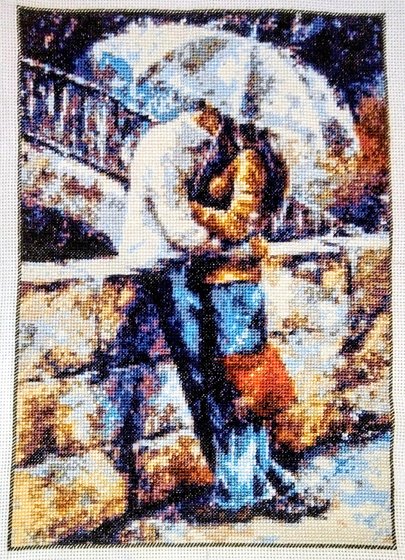 Этап процесса «Двое под зонтом»