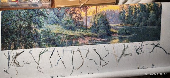 Этап процесса «Закат у реки.»