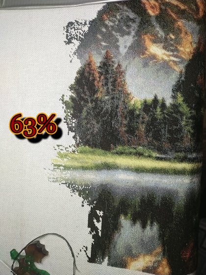 Этап процесса «🔔 КК180 Закат в горах, Катюшкины крестики.»