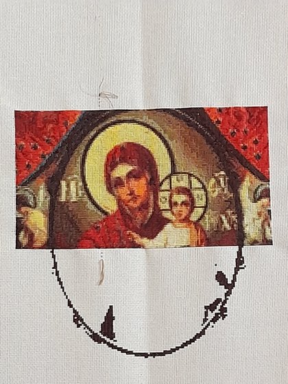 Этап процесса «Богородица Неопалимая Купина»