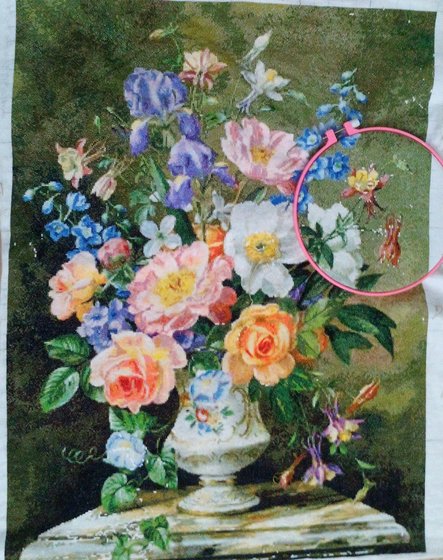 Этап процесса «Букет по картине Альберта Вильямса»