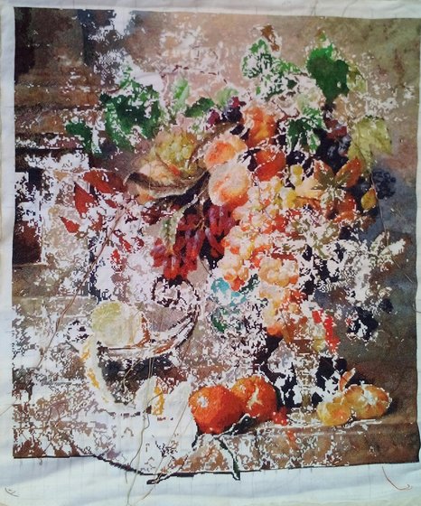 Этап процесса «Натюрморт по картине Святослава Сметанина»