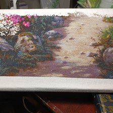 Процесс «Пейзаж с видом на водопад.»